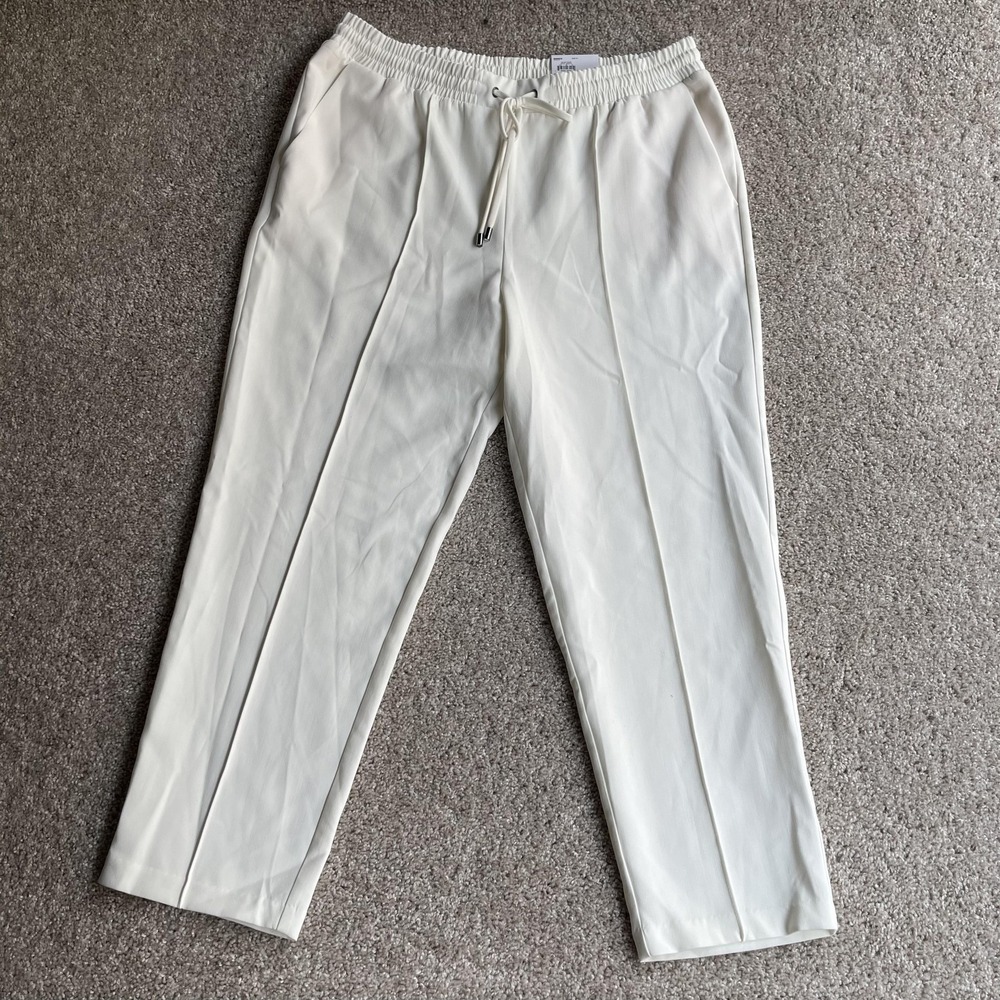 Nine West Jogger Pants Womens XL White Tapered Leg Comfort Waist Spring Casual